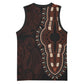 Dashiki and Polynesian Pattern Basketball Jersey Afro Pacific Culture Red Version - African Pride