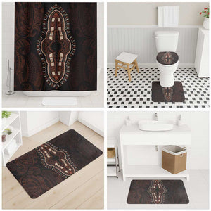 Dashiki and Polynesian Pattern Bathroom Set Afro Pacific Culture Red Version