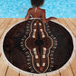Dashiki and Polynesian Pattern Beach Blanket Afro Pacific Culture Red Version