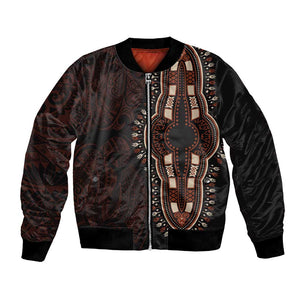 Dashiki and Polynesian Pattern Bomber Jacket Afro Pacific Culture Red Version