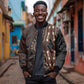 Dashiki and Polynesian Pattern Bomber Jacket Afro Pacific Culture Red Version