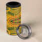 Dashiki and Polynesian Pattern 4 in 1 Can Cooler Tumbler Afro Pacific Culture Red Version