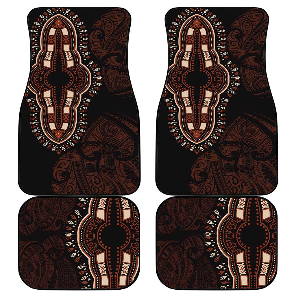 Dashiki and Polynesian Pattern Car Mats Afro Pacific Culture Red Version