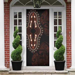 Dashiki and Polynesian Pattern Door Cover Afro Pacific Culture Red Version