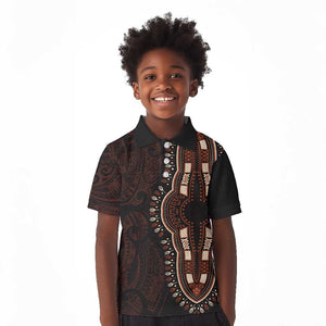 Dashiki and Polynesian Pattern Kid Polo Shirt Afro Pacific Culture Red Version