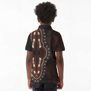 Dashiki and Polynesian Pattern Kid Polo Shirt Afro Pacific Culture Red Version