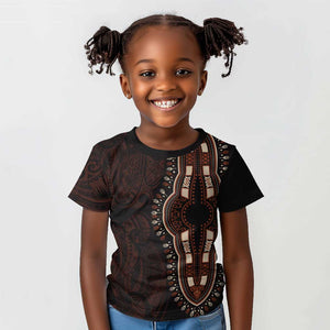 Dashiki and Polynesian Pattern Kid T shirt Afro Pacific Culture Red Version