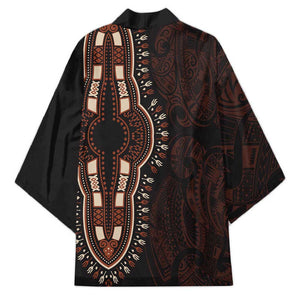 Dashiki and Polynesian Pattern Kimono Afro Pacific Culture Red Version