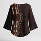 Dashiki and Polynesian Pattern Kimono Sleeve Blouse Afro Pacific Culture Red Version