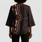 Dashiki and Polynesian Pattern Kimono Sleeve Blouse Afro Pacific Culture Red Version