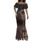 Dashiki and Polynesian Pattern Mermaid Dress Afro Pacific Culture Red Version