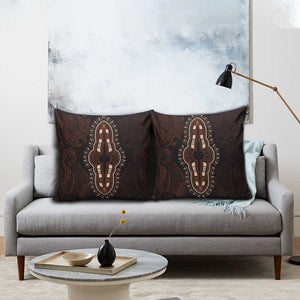 Dashiki and Polynesian Pattern Pillow Cover Afro Pacific Culture Red Version