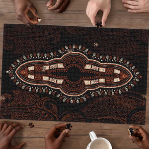 Dashiki and Polynesian Pattern Puzzle Afro Pacific Culture Red Version