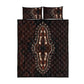 Dashiki and Polynesian Pattern Quilt Bed Set Afro Pacific Culture Red Version