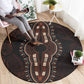 Dashiki and Polynesian Pattern Round Carpet Afro Pacific Culture Red Version