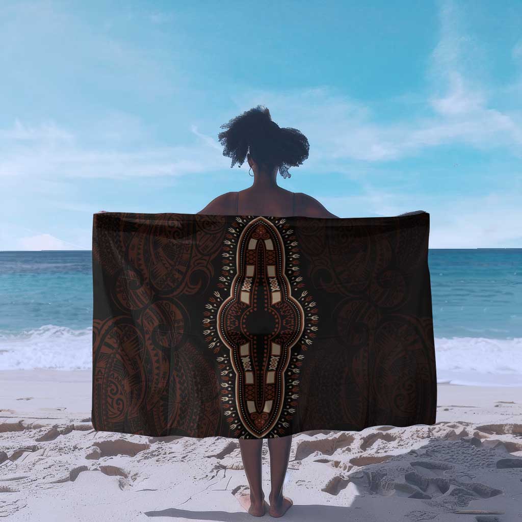 Dashiki and Polynesian Pattern Sarong Afro Pacific Culture Red Version