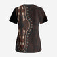Dashiki and Polynesian Pattern Scrub Top Afro Pacific Culture Red Version
