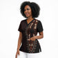Dashiki and Polynesian Pattern Scrub Top Afro Pacific Culture Red Version