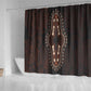 Dashiki and Polynesian Pattern Shower Curtain Afro Pacific Culture Red Version