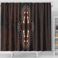 Dashiki and Polynesian Pattern Shower Curtain Afro Pacific Culture Red Version