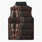 Dashiki and Polynesian Pattern Sleeveless Puffer Jacket Afro Pacific Culture Red Version