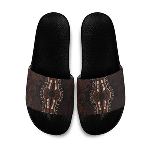Dashiki and Polynesian Pattern Slide Sandals Afro Pacific Culture Red Version