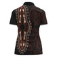 Dashiki and Polynesian Pattern Women Polo Shirt Afro Pacific Culture Red Version