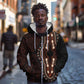 Dashiki and Polynesian Pattern Zip Hoodie Afro Pacific Culture Red Version