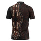 Dashiki and Polynesian Pattern Zipper Polo Shirt Afro Pacific Culture Red Version