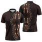 Dashiki and Polynesian Pattern Zipper Polo Shirt Afro Pacific Culture Red Version