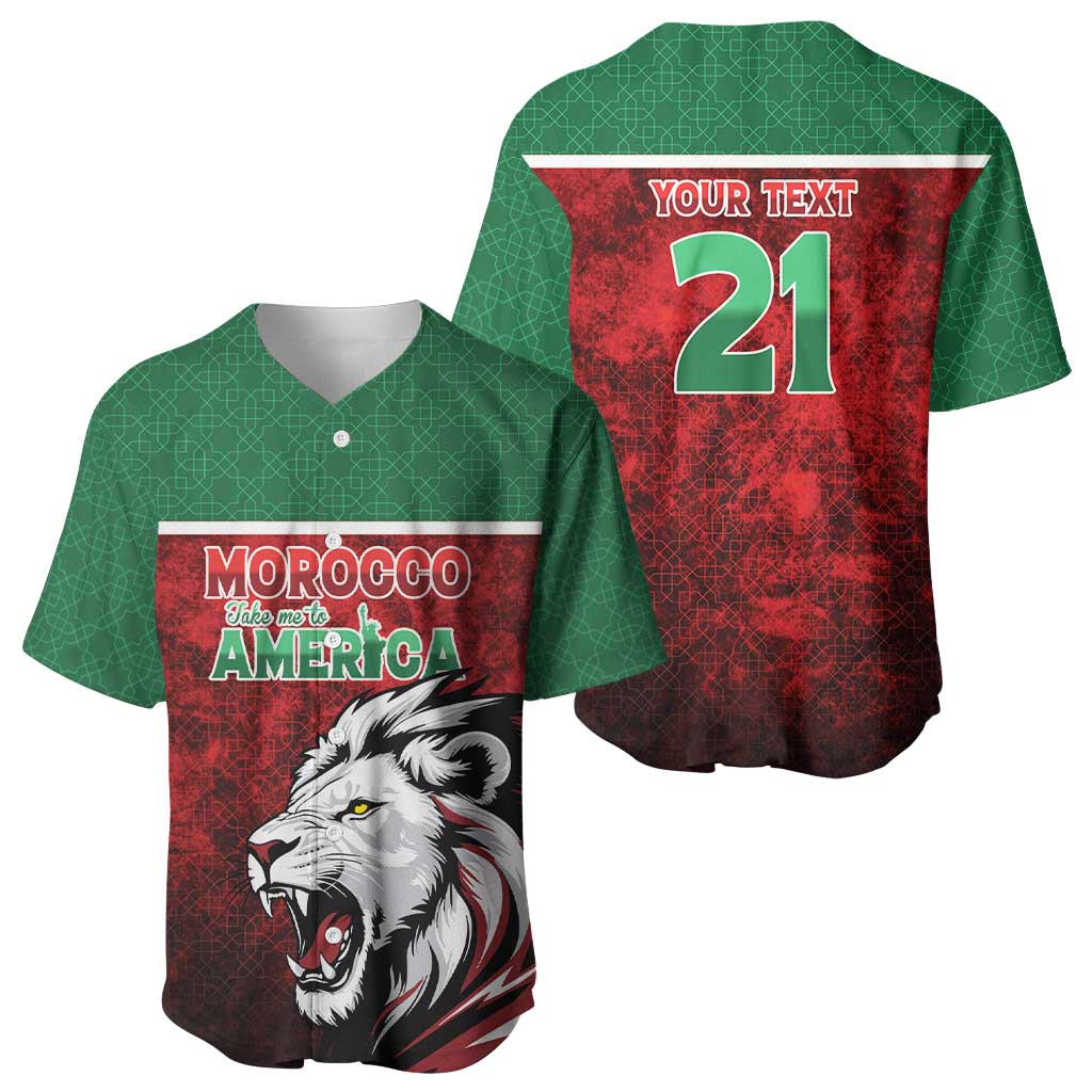 Custom Morocco Football Dream 2026 Baseball Jersey Atlas Lions Journey To America
