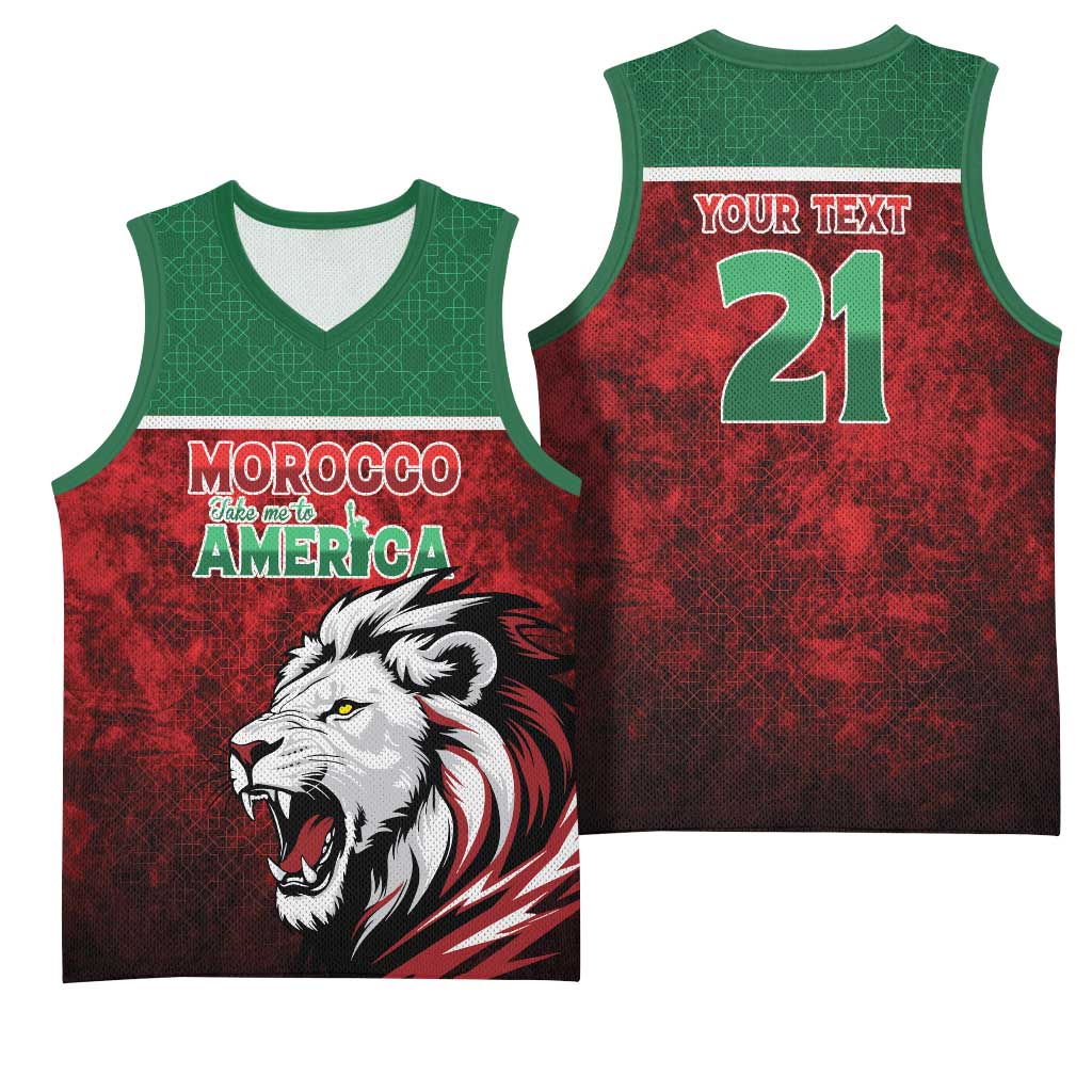 Custom Morocco Football Dream 2026 Basketball Jersey Atlas Lions Journey To America