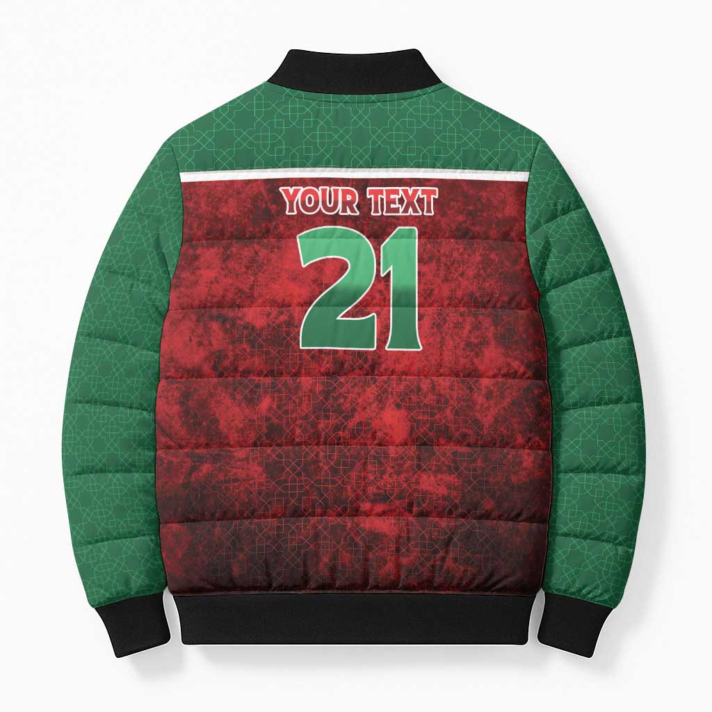 Custom Morocco Football Dream 2026 Bomber Puffer Jacket Atlas Lions Journey To America