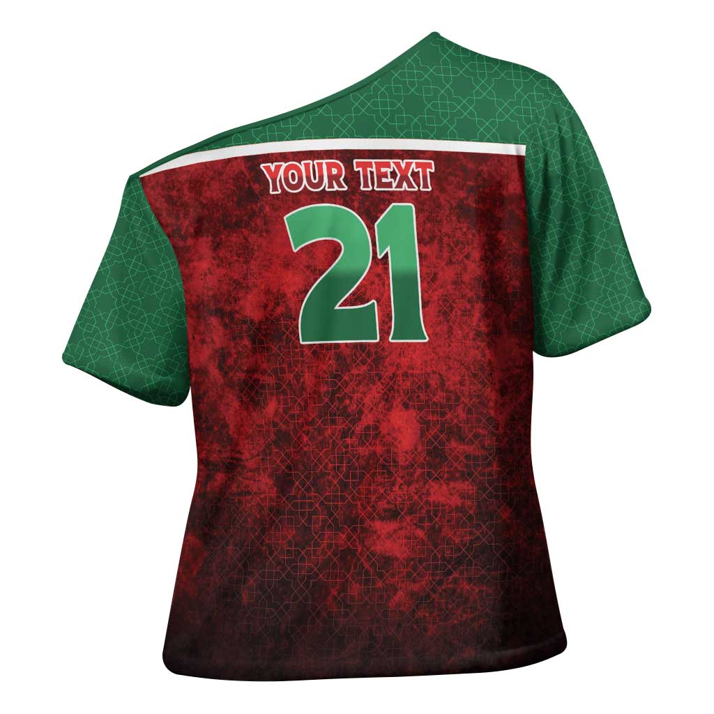 Custom Morocco Football Dream 2026 Cross Shoulder Shirt Atlas Lions Journey To America