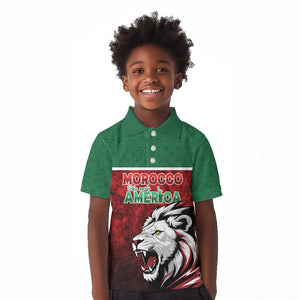 Custom Morocco Football Dream 2026 Kid Polo Shirt Atlas Lions Journey To America