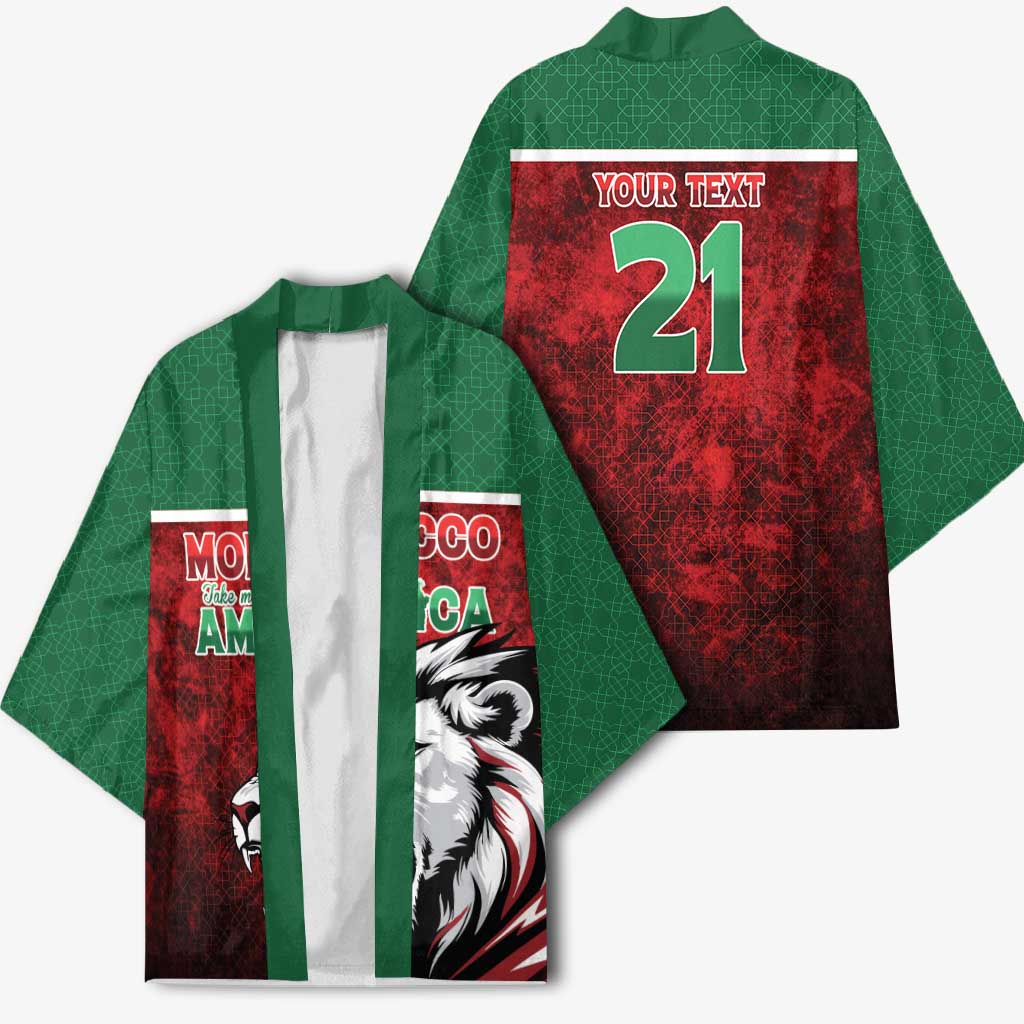 Custom Morocco Football Dream 2026 Kimono Atlas Lions Journey To America