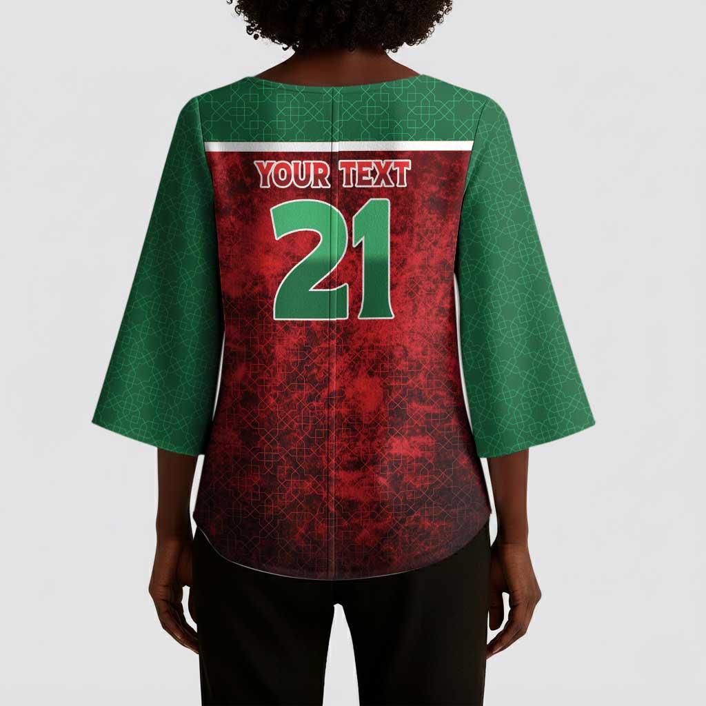 Custom Morocco Football Dream 2026 Kimono Sleeve Blouse Atlas Lions Journey To America