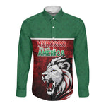 Custom Morocco Football Dream 2026 Long Sleeve Button Shirt Atlas Lions Journey To America