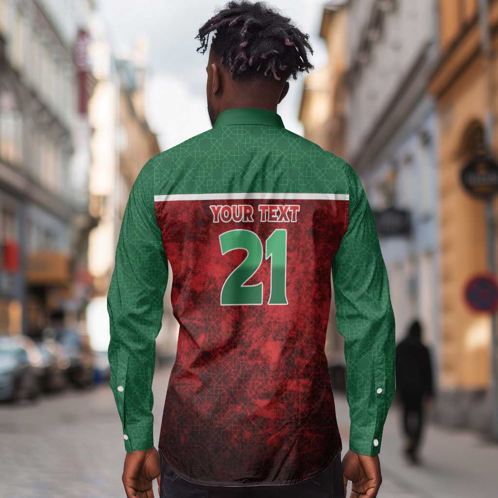 Custom Morocco Football Dream 2026 Long Sleeve Button Shirt Atlas Lions Journey To America