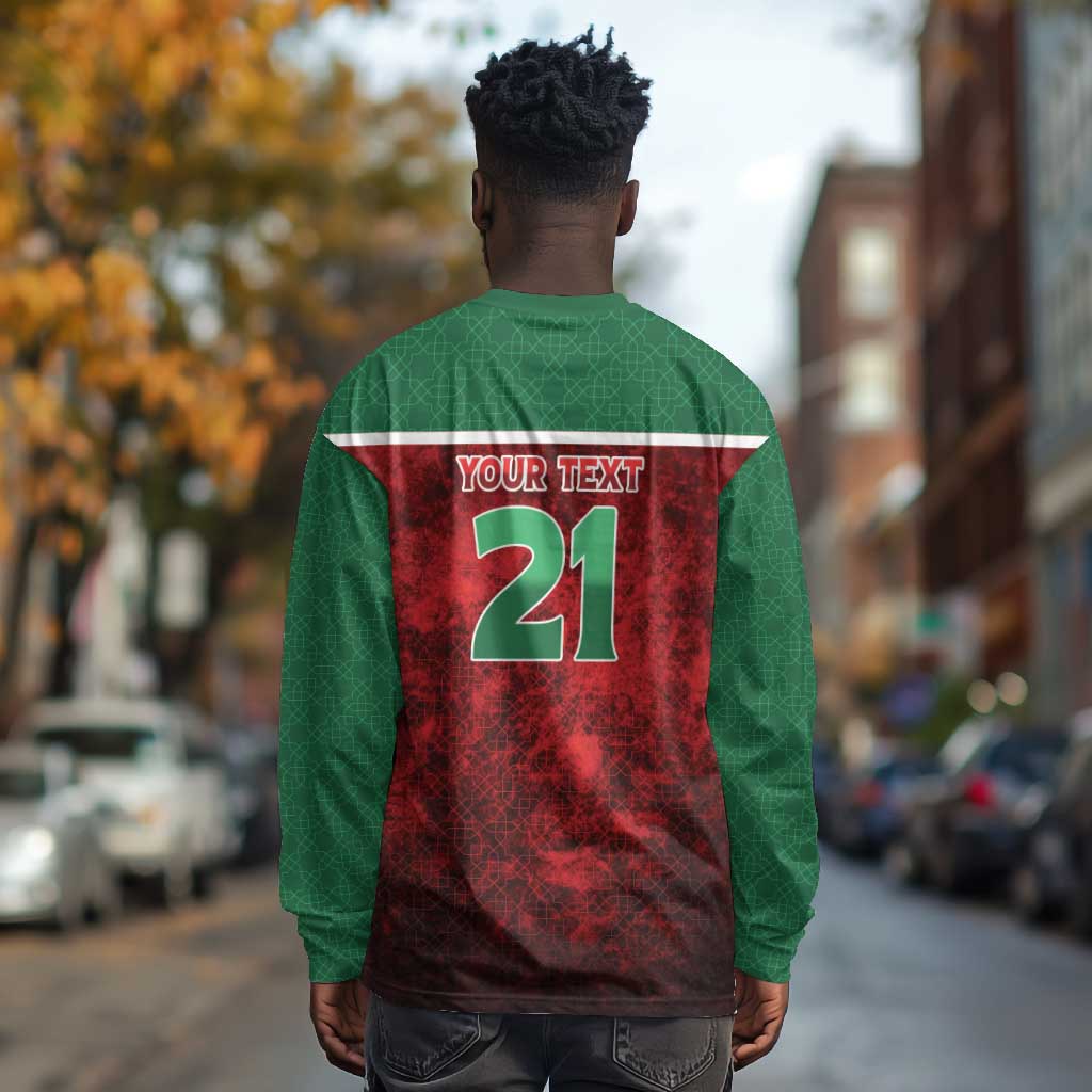 Custom Morocco Football Dream 2026 Long Sleeve Shirt Atlas Lions Journey To America