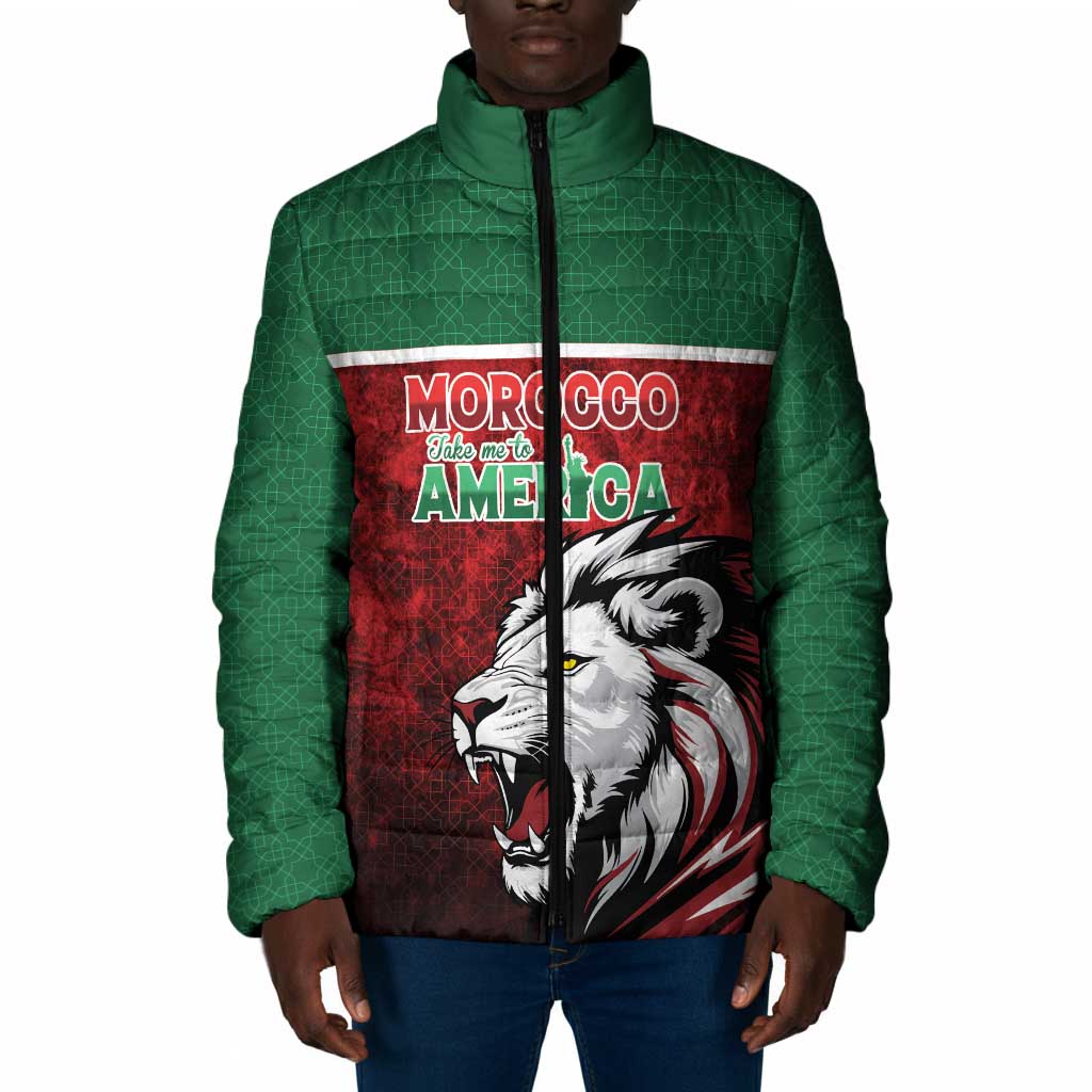 Custom Morocco Football Dream 2026 Padded Jacket Atlas Lions Journey To America