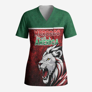 Custom Morocco Football Dream 2026 Scrub Top Atlas Lions Journey To America