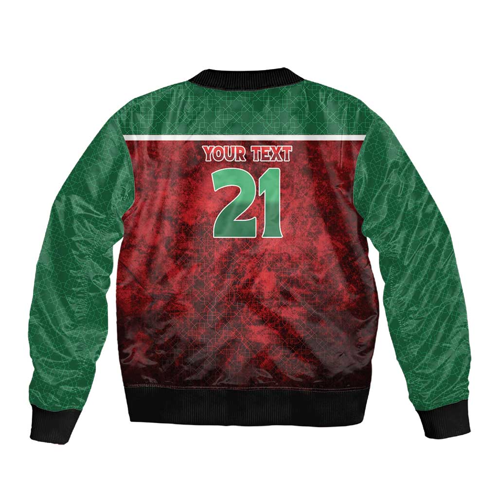 Custom Morocco Football Dream 2026 Sleeve Zip Bomber Jacket Atlas Lions Journey To America