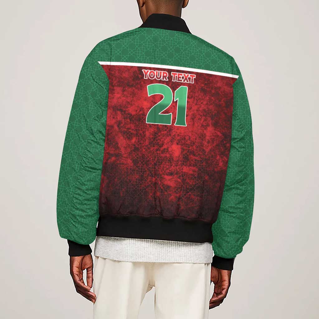 Custom Morocco Football Dream 2026 Sleeve Zip Bomber Jacket Atlas Lions Journey To America