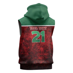 Custom Morocco Football Dream 2026 Sleeveless Zip Hoodie Atlas Lions Journey To America