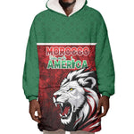 Custom Morocco Football Dream 2026 Wearable Blanket Hoodie Atlas Lions Journey To America