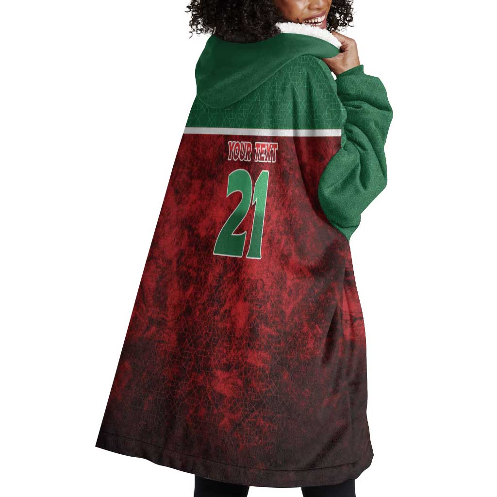 Custom Morocco Football Dream 2026 Wearable Blanket Hoodie Atlas Lions Journey To America