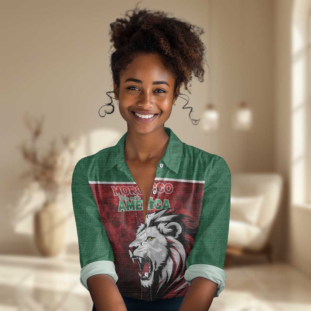 Custom Morocco Football Dream 2026 Women Casual Shirt Atlas Lions Journey To America