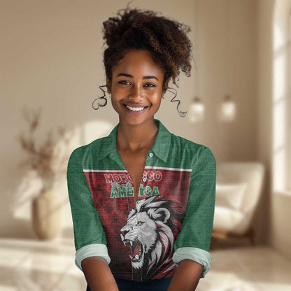 Custom Morocco Football Dream 2026 Women Casual Shirt Atlas Lions Journey To America
