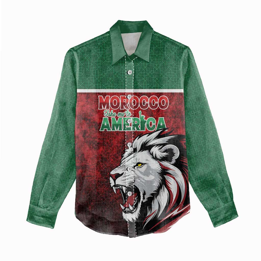 Custom Morocco Football Dream 2026 Women Casual Shirt Atlas Lions Journey To America